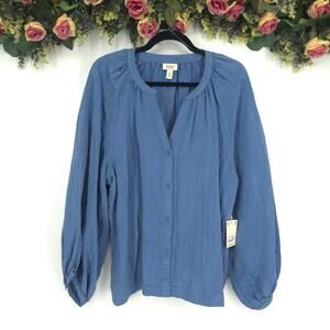 a.n.a. A New Approach Blue V-neck Top Size XXL NWT